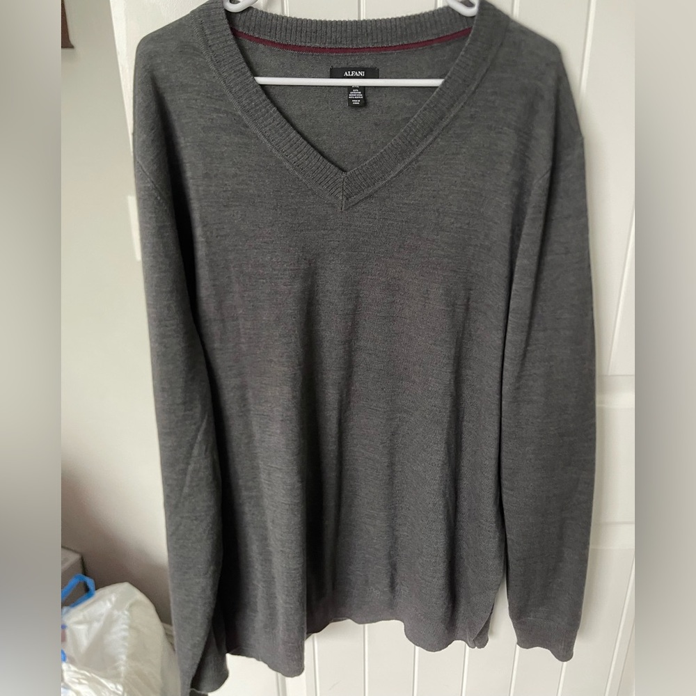 Alfani Men's Charcoal V-Neck Sweater